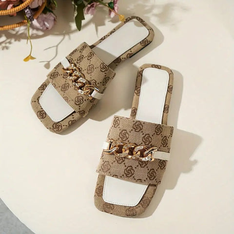 GiGi Chain Slides White - Cavorte 