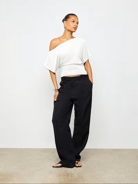 Drop Shoulder Top White