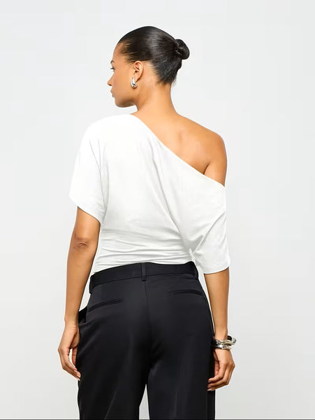 Drop Shoulder Top White
