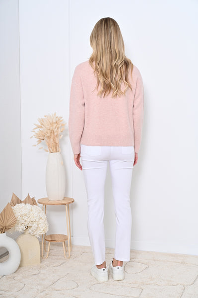 Ella Tie Front Cardigan Pink