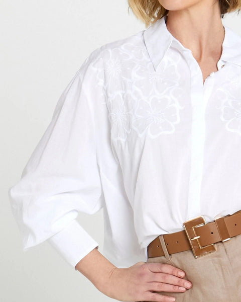 Embroidered High-Low Shirt
