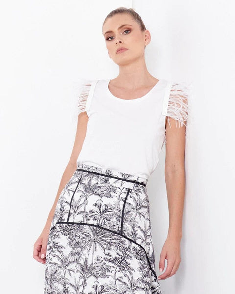 Feather Cap Sleeve Top