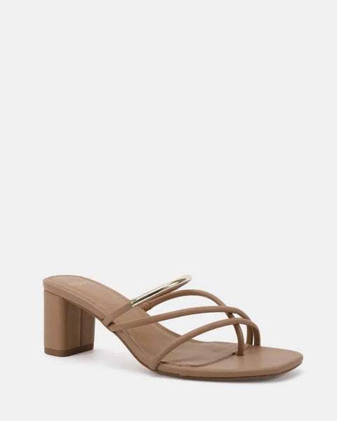 Fuming Strappy Heels Camel