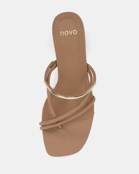 Fuming Strappy Heels Camel