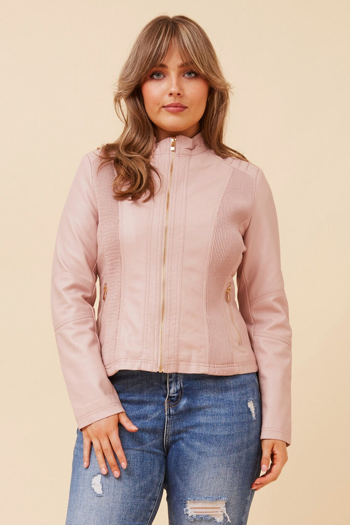 Nikita Faux Leather Jacket Pink