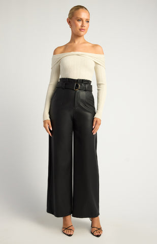 Faux Leather Pant Black
