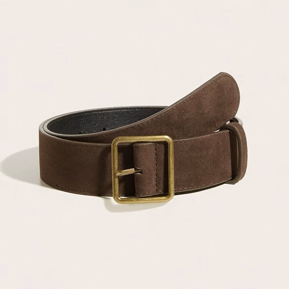 Faux Suede Belt Chocolate