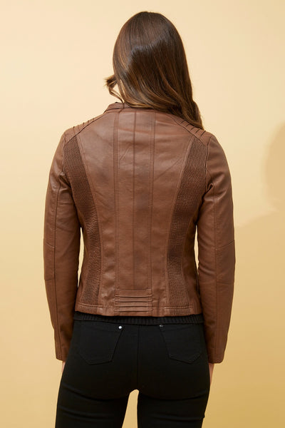 Nikita Faux Leather Jacket Chestnut
