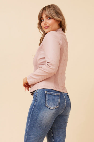 Nikita Faux Leather Jacket Pink