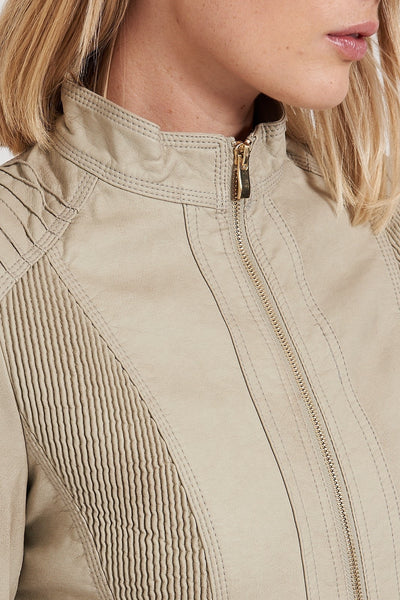 Nikita Faux Leather Jacket  Beige