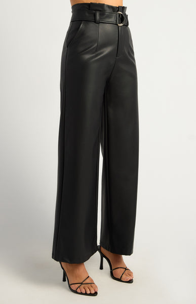 Faux Leather Pant Black