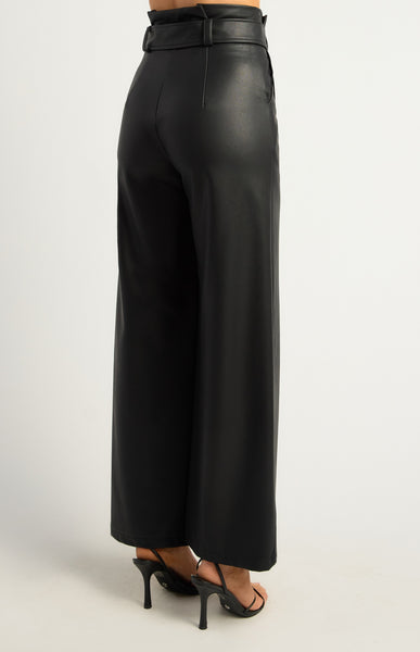 Faux Leather Pant Black