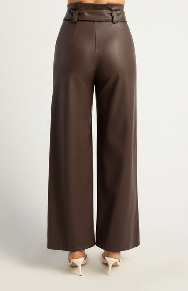 Faux Leather Pant Chocolate
