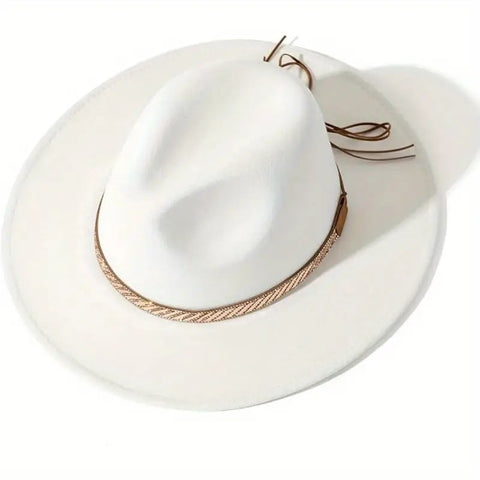 Felt hat with Band White