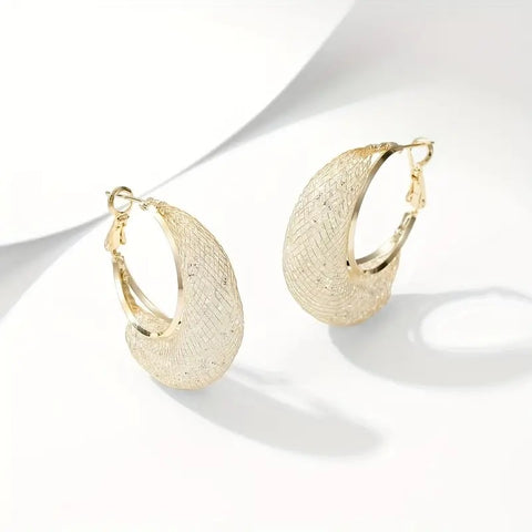 Filigree Weave Earrings Gold - Cavorte 
