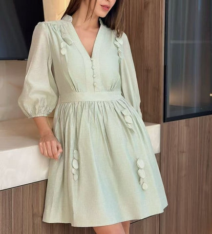 Francine Embellished Dress Sage