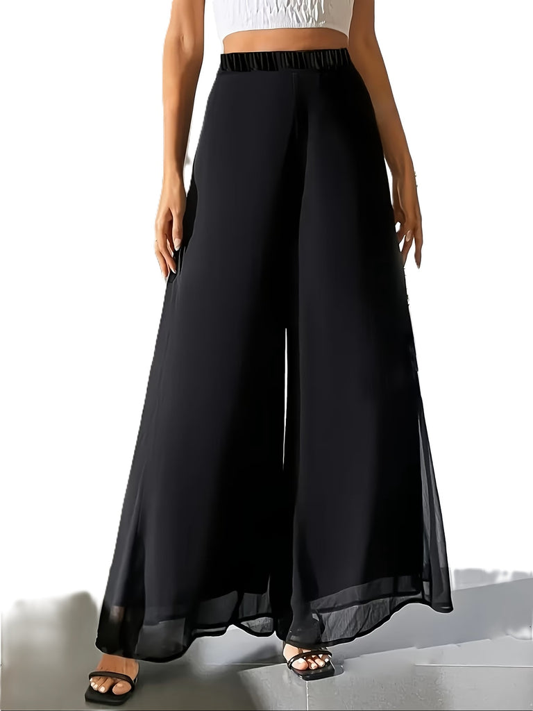 Chiffon Fully Lined Pant Black