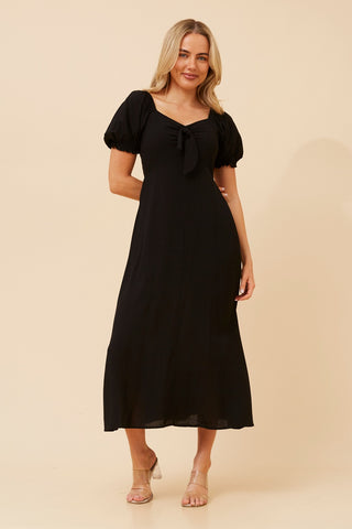 Georgia Tie Front Dress Black