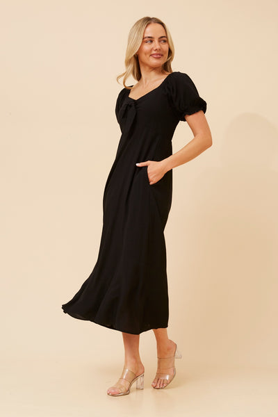 Georgia Tie Front Dress Black