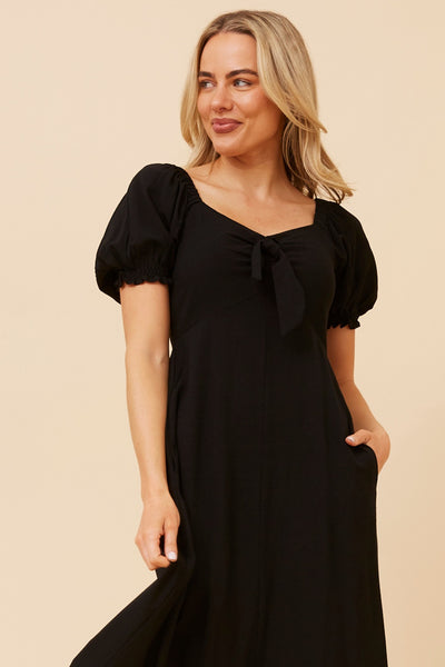 Georgia Tie Front Dress Black