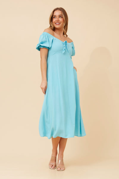 Georgia Tie Front Dress Blue