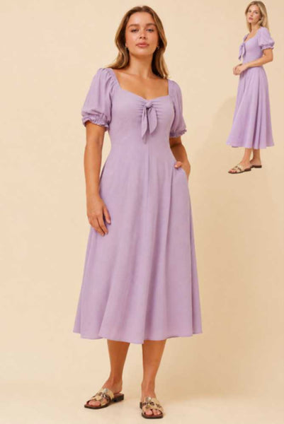 Georgia Tie Front Dress Lilac