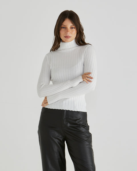 Ginny Rib Knit White