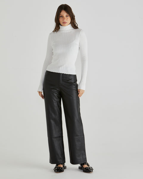Sola Faux Leather Pant - Cavorte 