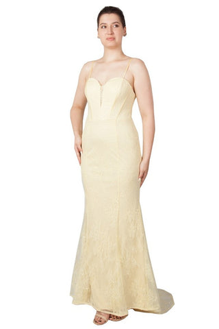 Helena Lace Formal Dress Lemon