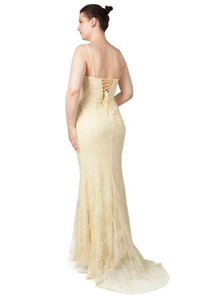 Helena Lace Formal Dress Lemon
