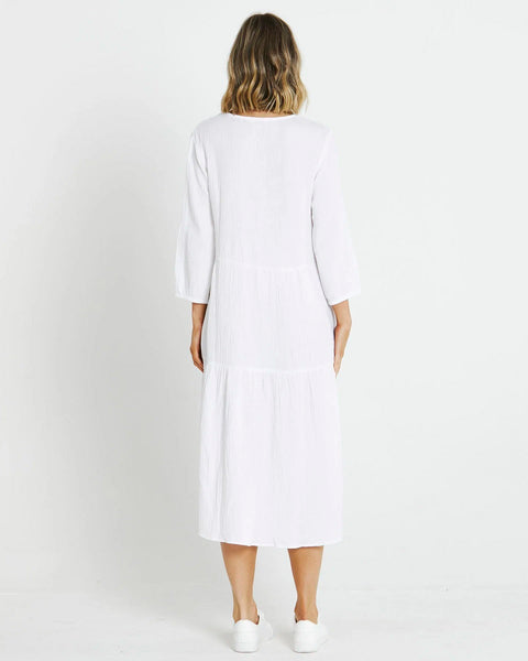 Hannah Midi Dress White