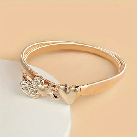 Heart Stretch Belt Gold - Cavorte 