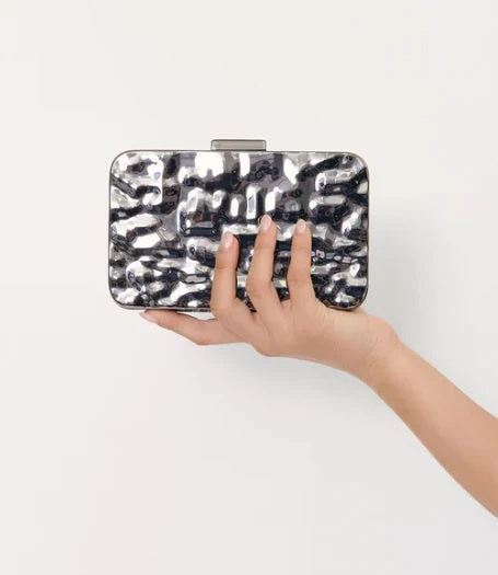 Textured Metal Clutch Gunmetal