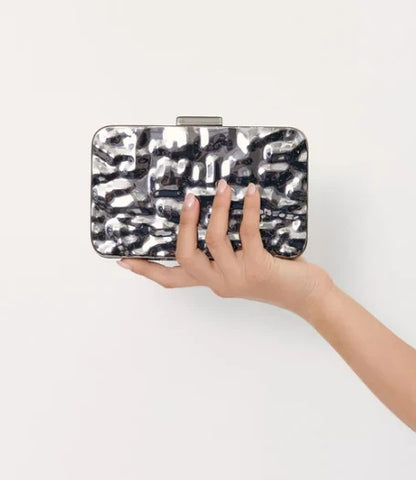 Textured Metal Clutch Gunmetal