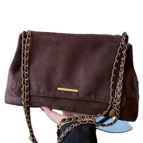 Isla Faux Suede Bag Chocolate