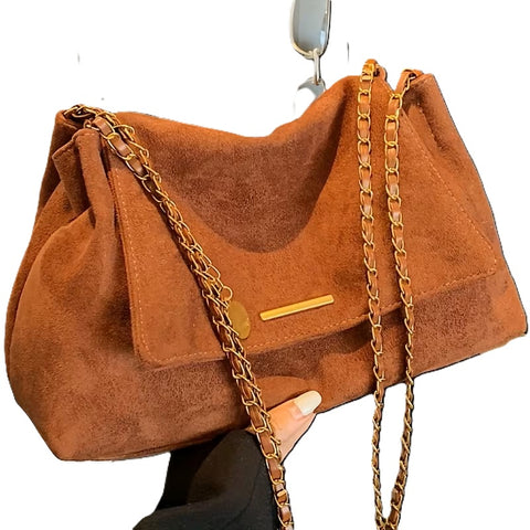 Isla Faux Suede Bag Rust