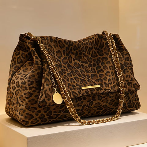 Isla Faux Suede Bag Leopard