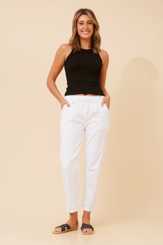 Italian Stretch Jogger White