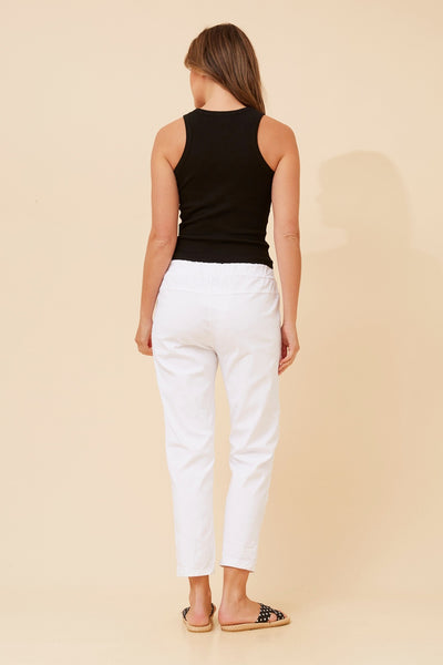 Italian Stretch Jogger White