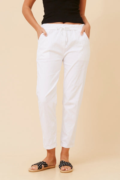 Italian Stretch Jogger White