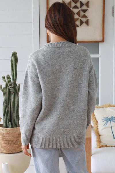 Ivy Knit Sweater Grey