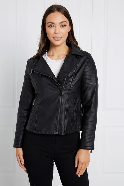 Faux Leather Jacket Black