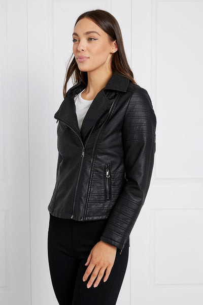 Faux Leather Jacket Black