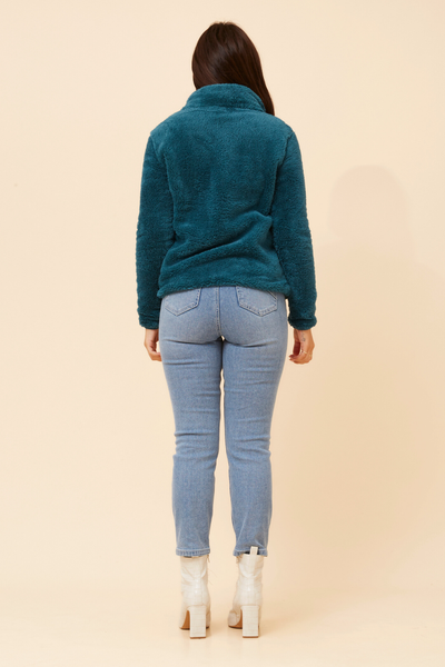 Ava Teddy Jacket Deep Teal
