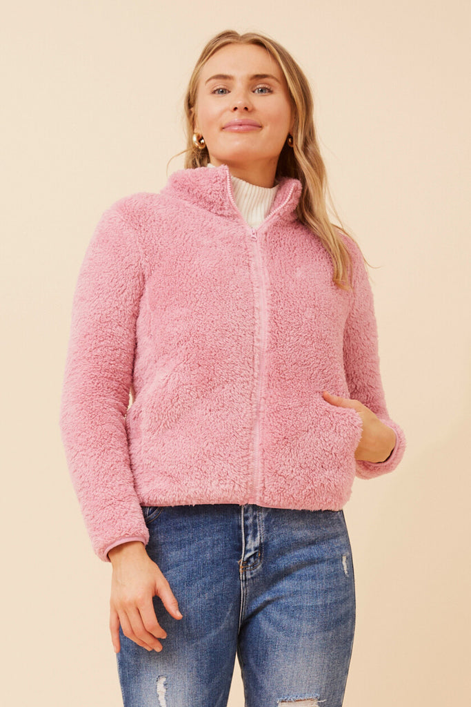 Ava Teddy Jacket Pink