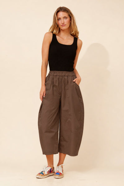 Joyce Barrel Leg Pant Chocolate