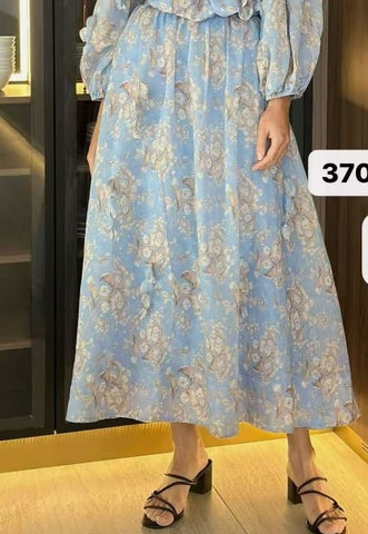 Jennifer Blue Print Skirt