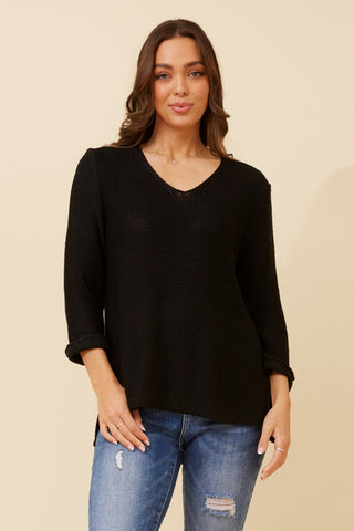 Zoe V Neck Sweater Black