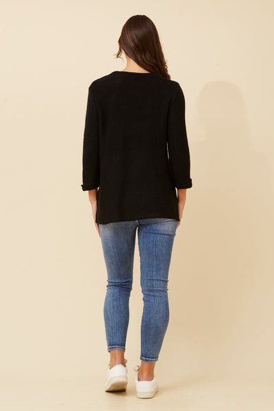Zoe V Neck Sweater Black