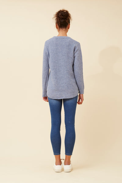 Crochet Flower Knit Blue